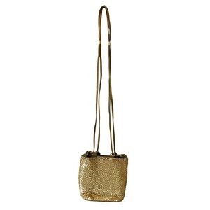 Y & S Vintage Gold Metal Mesh Crossbody Purse Bag 1970's   EUC